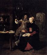 Gabriel Metsu Portrait of the Artist with His Wife Isabella de Wolff in a Tavern oil on canvas